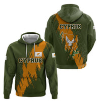 Cyprus Hoodie with Green Orange Brushstroke Design and National Emblem - Wonder Print Shop