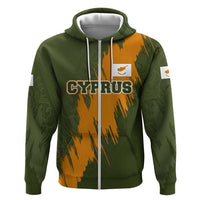 Cyprus Hoodie with Green Orange Brushstroke Design and National Emblem - Wonder Print Shop