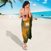 Cyprus Sarong with Green Orange Brushstroke Design and National Emblem - Wonder Print Shop