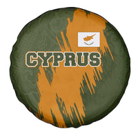 Cyprus Spare Tire Cover with Green Orange Brushstroke Design and National Emblem - Wonder Print Shop