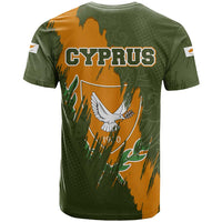 Cyprus T Shirt with Green Orange Brushstroke Design and National Emblem - Wonder Print Shop