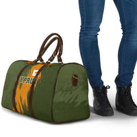 Cyprus Travel Bag with Green Orange Brushstroke Design and National Emblem - Wonder Print Shop