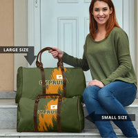 Cyprus Travel Bag with Green Orange Brushstroke Design and National Emblem - Wonder Print Shop