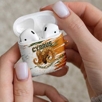Cyprus AirPods Case with Mouflon Illustration Design and National Laurel - Wonder Print Shop