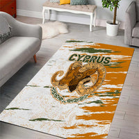 Cyprus Area Rug with Mouflon Illustration Design and National Laurel - Wonder Print Shop