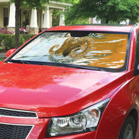 Cyprus Auto Sun Shade with Mouflon Illustration Design and National Laurel - Wonder Print Shop