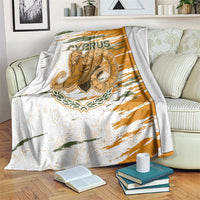 Cyprus Blanket with Mouflon Illustration Design and National Laurel - Wonder Print Shop