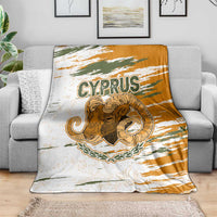 Cyprus Blanket with Mouflon Illustration Design and National Laurel - Wonder Print Shop