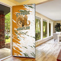 Cyprus Door Cover with Mouflon Illustration Design and National Laurel - Wonder Print Shop