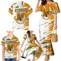 Cyprus Family Matching Mermaid Dress and Hawaiian Shirt with Mouflon Illustration Design and National Laurel - Wonder Print Shop