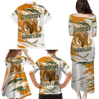 Cyprus Family Matching Puletasi and Hawaiian Shirt with Mouflon Illustration Design and National Laurel - Wonder Print Shop
