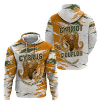 Cyprus Hoodie with Mouflon Illustration Design and National Laurel - Wonder Print Shop