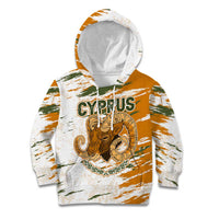 Cyprus Kid Hoodie with Mouflon Illustration Design and National Laurel - Wonder Print Shop