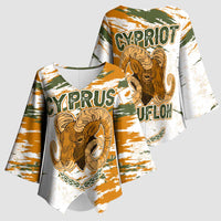 Cyprus Kimono Sleeve Blouse with Mouflon Illustration Design and National Laurel - Wonder Print Shop