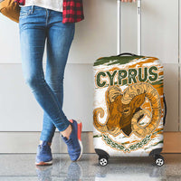 Cyprus Luggage Cover with Mouflon Illustration Design and National Laurel - Wonder Print Shop