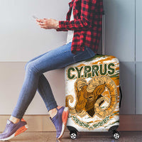 Cyprus Luggage Cover with Mouflon Illustration Design and National Laurel - Wonder Print Shop