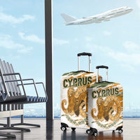 Cyprus Luggage Cover with Mouflon Illustration Design and National Laurel - Wonder Print Shop