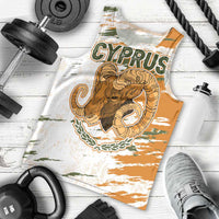 Cyprus Men Tank Top with Mouflon Illustration Design and National Laurel - Wonder Print Shop
