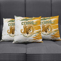 Cyprus Pillow Cover with Mouflon Illustration Design and National Laurel - Wonder Print Shop