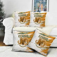 Cyprus Pillow Cover with Mouflon Illustration Design and National Laurel - Wonder Print Shop