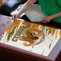 Cyprus Puzzle with Mouflon Illustration Design and National Laurel - Wonder Print Shop