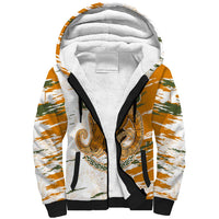 Cyprus Sherpa Hoodie with Mouflon Illustration Design and National Laurel - Wonder Print Shop