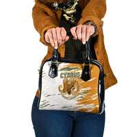 Cyprus Shoulder Handbag with Mouflon Illustration Design and National Laurel - Wonder Print Shop