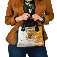 Cyprus Shoulder Handbag with Mouflon Illustration Design and National Laurel - Wonder Print Shop
