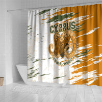 Cyprus Shower Curtain with Mouflon Illustration Design and National Laurel - Wonder Print Shop