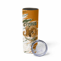 Cyprus Skinny Tumbler with Mouflon Illustration Design and National Laurel - Wonder Print Shop