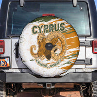 Cyprus Spare Tire Cover with Mouflon Illustration Design and National Laurel - Wonder Print Shop