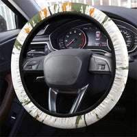Cyprus Steering Wheel Cover with Mouflon Illustration Design and National Laurel - Wonder Print Shop