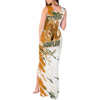 Cyprus Tank Maxi Dress with Mouflon Illustration Design and National Laurel - Wonder Print Shop
