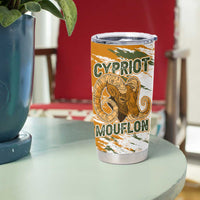 Cyprus Tumbler Cup with Mouflon Illustration Design and National Laurel - Wonder Print Shop
