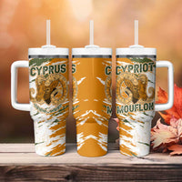 Cyprus Tumbler With Handle with Mouflon Illustration Design and National Laurel - Wonder Print Shop