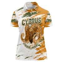 Cyprus Women Polo Shirt with Mouflon Illustration Design and National Laurel - Wonder Print Shop