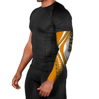Cyprus Arm Sleeves with Orange White Abstract Streak Design and Flag Emblem - Wonder Print Shop
