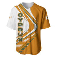Cyprus Baseball Jersey with Orange White Abstract Streak Design and Flag Emblem - Wonder Print Shop