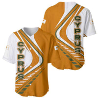 Cyprus Baseball Jersey with Orange White Abstract Streak Design and Flag Emblem - Wonder Print Shop