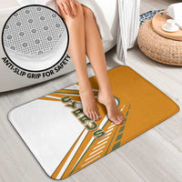 Cyprus Bathroom Set with Orange White Abstract Streak Design and Flag Emblem - Wonder Print Shop