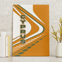 Cyprus Canvas Wall Art with Orange White Abstract Streak Design and Flag Emblem - Wonder Print Shop