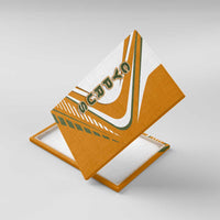 Cyprus Canvas Wall Art with Orange White Abstract Streak Design and Flag Emblem - Wonder Print Shop