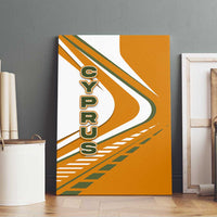 Cyprus Canvas Wall Art with Orange White Abstract Streak Design and Flag Emblem - Wonder Print Shop