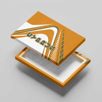 Cyprus Canvas Wall Art with Orange White Abstract Streak Design and Flag Emblem - Wonder Print Shop