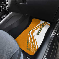Cyprus Car Mats with Orange White Abstract Streak Design and Flag Emblem - Wonder Print Shop
