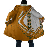 Cyprus Cloak with Orange White Abstract Streak Design and Flag Emblem - Wonder Print Shop
