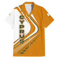 Cyprus Family Matching Mermaid Dress and Hawaiian Shirt with Orange White Abstract Streak Design and Flag Emblem - Wonder Print Shop