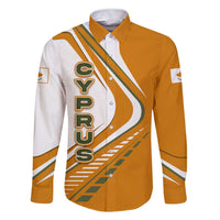 Cyprus Family Matching Short Sleeve Bodycon Dress and Hawaiian Shirt with Orange White Abstract Streak Design and Flag Emblem - Wonder Print Shop