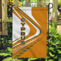 Cyprus Garden Flag with Orange White Abstract Streak Design and Flag Emblem - Wonder Print Shop
