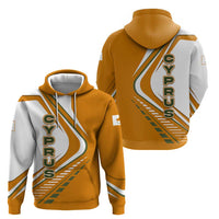Cyprus Hoodie with Orange White Abstract Streak Design and Flag Emblem - Wonder Print Shop